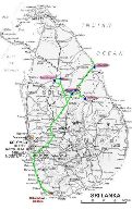 Tour Route ins nördliche Sri Lanka